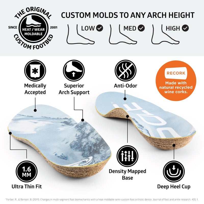 SOLE Performance Thin Insoles - Custom Moldable Orthotic Support for Any Arch Type, Plantar Fasciitis Relief - Mens Size 9/Womens Size 11, 1 Pair - Image 2